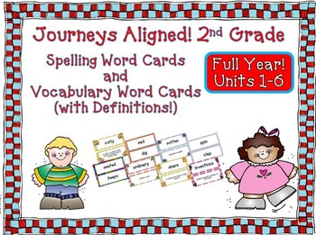 Preview of Journeys 2nd Grade Vocabulary Cards & Spelling Words 2011
