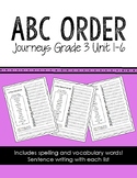 Journeys Aligned Alphabetical Order Activities Grade 3