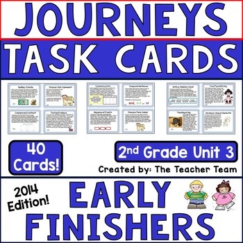 Preview of Journeys 2nd Grade Unit 3 Early Finishers Task Cards 2014