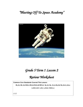 Preview of Journey's "Blasting Off to Space Academy" Comprehension & Vocabulary Worksheet