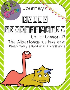 Preview of Journeys Daily Proofreading Third Grade Lesson 17