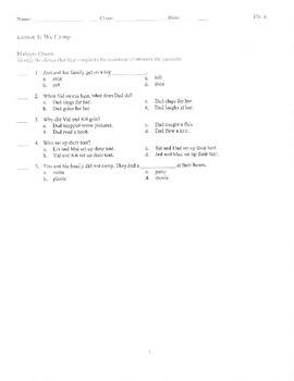 Preview of Journeys Decodable Reader Quizzes Units 1-5 (Second Grade)