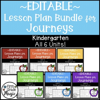 Preview of EDITABLE Lesson Plans for Journeys Kindergarten THE BUNDLE!