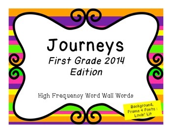 Harcourt Journeys First Grade Word Wall Words by The Real World Primary