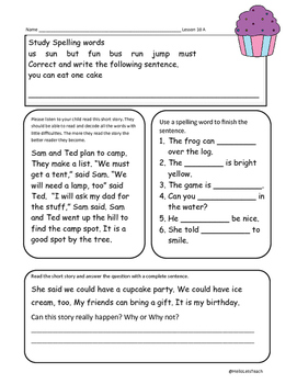 Journeys First Grade Common Core Homework Lesson 10 A Cupcake Party