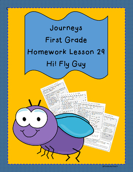 Preview of Journeys First Grade Common Core Homework Lesson 29 Hi Fly Guy