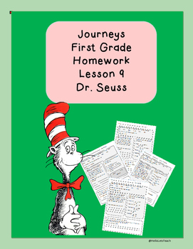 Preview of Journeys First Grade Common Core Homework Lesson 9 Dr. Seuss