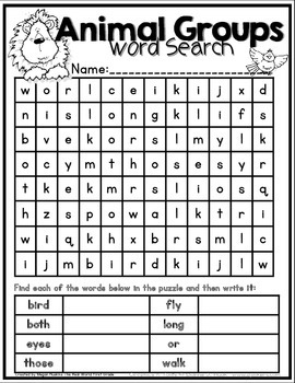 sight word word search 1st grade