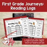 Journeys First Grade Reading Log with Sight Word Flash Cards