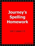 INACTIVE - Journey's First Grade Spelling Homework Unit 1 