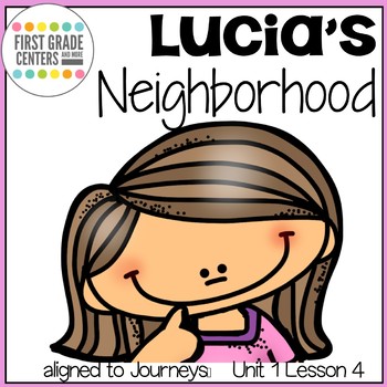 Preview of Lucia's Neighborhood aligned with Journeys First Grade Unit 1 Lesson 4