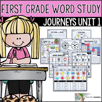 Preview of Journeys First Grade Unit 1 Phonics Word Study No Prep Supplemental Resource