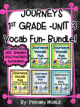 Preview of Journeys First Grade Unit 3 Lessons 11-15 Vocab Fun- Bundle