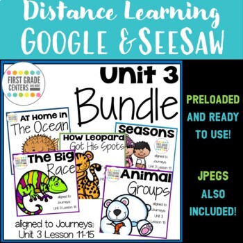 Preview of Journeys First Grade Unit 3 Bundle Digital for Google and Seesaw