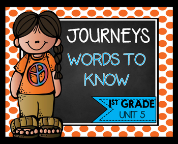 Journeys First Grade Words to Know Unit 5 by Teaching Second Grade