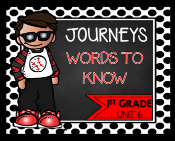 Journeys First Grade | Words to know | Unit 6 by Teaching Second Grade