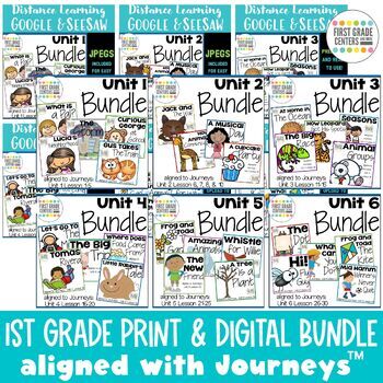 Preview of First Grade All Year Print and Digital Bundle aligned with Journeys™