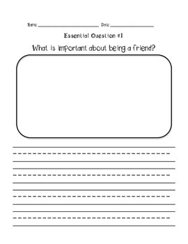 Journeys Grade 1 Unit 1 Essential Questions by First Grade Forever