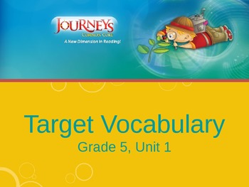 Preview of Journeys, Grade 5, Vocabulary in Context, Unit 1
