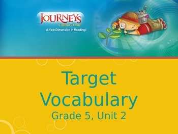 Preview of Journeys, Grade 5, Vocabulary in Context, Unit 2