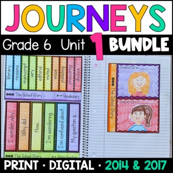 Preview of Journeys 6th Grade Unit 1 BUNDLE: Interactive Supplements 2014/2017 • GOOGLE