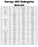 Journeys High Frequency Word List