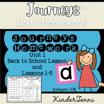Preview of Journeys Homework Unit 1 - 1st Grade