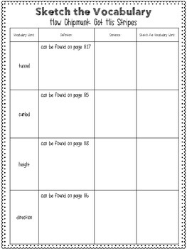 grade worksheets 9 vocabulary His Unit Stripes Got Journeys  How Chipmunk Supplemental