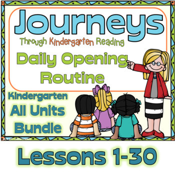 Preview of Journeys Kdg Daily Routine, Units 1-6 Bundle for PowerPoint and Google Classroom