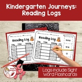 Journeys Kindergarten Reading Log with Sight Word Flashcards