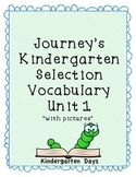 Journey's Kindergarten Selection Vocabulary Unit 1