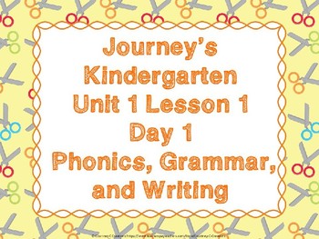 Preview of Journeys Kindergarten Unit 1 Lesson 1 Day 1 PowerPoint