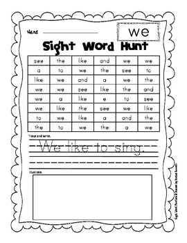 journeys kindergarten sight words list