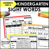 Journeys Kindergarten Unit 4 Sight Word Practice Supplement