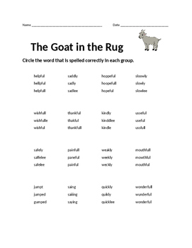 Preview of The Goat in the Rug Spelling Assessment