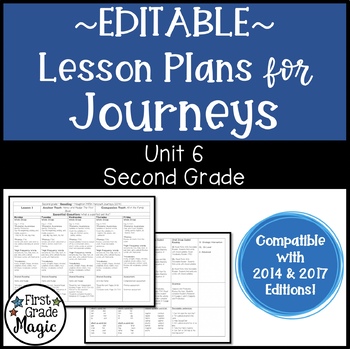 Preview of Journeys Lesson Plans Second Grade Unit 6 {EDITABLE!}