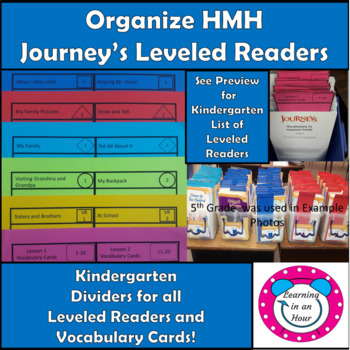 Preview of Journey's Lessons Kindergarten: Organization:Dividers for Leveled Readers