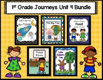 Preview of Journeys First Grade | Unit 4 | Bundle | Let's Go to the Moon