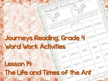 Preview of Journeys Reading Lesson 14: Life & Times of the Ant Word Work Center