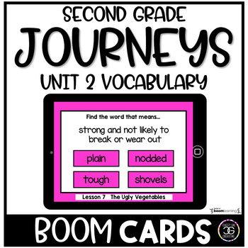 Preview of Journeys Second Grade Reading ELA Unit 2 Vocabulary BOOM™ Cards
