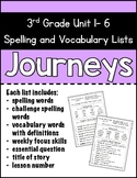 Journeys Spelling & Vocabulary Lists Grade 3