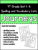 Journeys Spelling & Vocabulary Lists Grade 4
