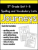 Journeys Spelling & Vocabulary Lists Grade 5