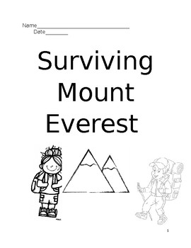 Preview of Journeys- Surviving Mt. Everest Critical Writing Activity