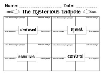 Journeys The Mysterious Tadpole Lesson 26 Spelling & Vocab. Activities