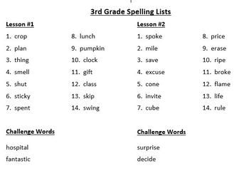 Journeys Third Grade Spelling Words w/Challenge Words by Greg's TpT Store