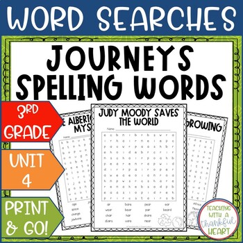 Preview of Journeys 3rd Grade: Unit 4 Spelling Words Activity
