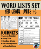 Journeys Third Grade Word Lists for Stories 1-30