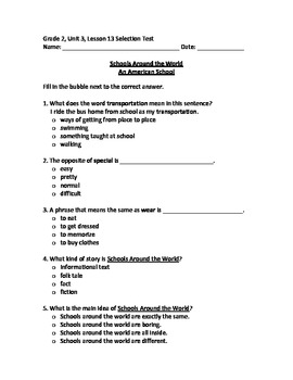 journeys grade 3 weekly tests answer key pdf