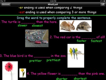 Preview of What Can You Do? Promethean Board Flipchart- Journeys- er, est, le suffixes